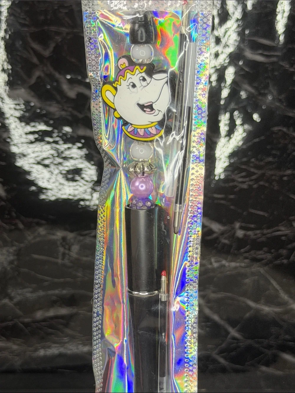 Mrs Potts Focal Bead Pen Black and blue ink